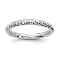 Сребърен сребърен подреждащ изрази Родиев кабел Размер на пръстена: 5; за възрастни и тийнейджъри; За жени и мъже