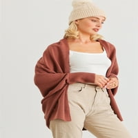 Batwing Sleeve Open Front Cardigan Brick 'S