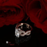 1. CT Brilliant Round Cut Clear Simulated Diamond 18K Rose White Gold Politaire с акценти пръстен SZ 10.5