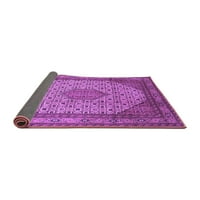 Ahgly Company Indoor Rectangle Medallion Purple Traditional Area Rugs, 3 '5'