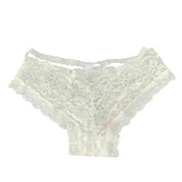 Uorcsa Midnight Comforty Dullow Out Women Bushear Lace Seumbs Sexy Low Toist Underpants White