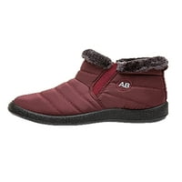 Frontwalk дамски зимен ботуш комфорт снежни ботуши плюшени топли ботуши на открито дишащи обувки за ходене жени fau angle bootie red 9.5