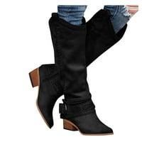 Cuhas Cowboy Boots for Women Vintage Flats с нисък ток западен родео удобни ботуши