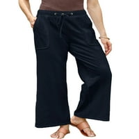 Colisha Women Lounge Pant прав широк крак дълги панталони твърди цветни панталони Небрежно ежедневно износване