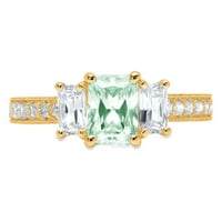 1.82ct изумруден изрязан зелено симулиран диамант 14k жълто злато годишнина годежен пръстен с пръстен 4,5