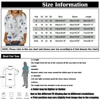 Дамски летни върхове ръкави графични щампи блуза ежедневни жени Хенли ризи бели XL