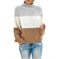 Vivianyo hd пуловери за жени клирънс плюс размер зима жените плетат цвят съвпадение кръгла шия свободен ежедневен пуловер флаш избира жълти