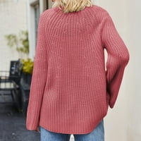 Женски модни пуловери за жени плюс размер ежедневен печат с дълъг ръкав пуловернови ризи суичъри за жени вино l