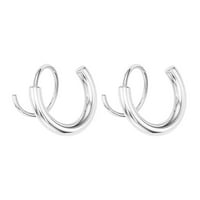 Обеци от Lroplie Stud for Women Girls Spiral Double Ring Twist Simple Delicate Design Подходящ за всички поводи Подаръци