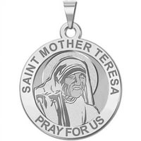 Света майка Тереза ​​религиозен медал в лазерен размер на никел -блъскане на сребро