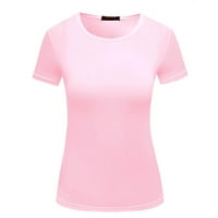 Дамски летни върхове модна ежедневна блуза плюс размер солидни тениски v-образно деколте с къси ръкави върхове s