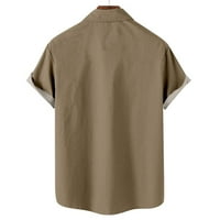 Uorcsa Mens Golf риза ежедневни копчета плаж непозициониращи отпечатани отпечатани къси ръкави риза блуза кафява