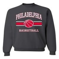 Wild Bobby City of Philadelphia Basketball Fantasy Fan Sports Unise Crewneck Sweatshirt, въглен, 3x-голям