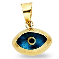 Злово очен висулка солидна 14k жълто злато късмет чар полиран фантастичен дизайн истински нов