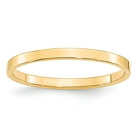 14k жълто златна пръстенна лента Сватбена стандартна плоска LTW размер 5