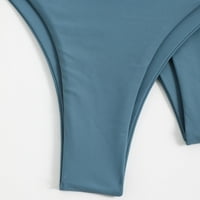 B91xz Високо талии бикини комплекти за жени Bandeau Bandage Bikini Set Push Up Brazilian Breachear Beach -Bimsuit Swimsuit Dark Grey, m