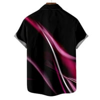 Odeerbi Мъжки лятна плажна риза Графични тениски модни ежедневни копчета риза от печат за печат на късо ръкав блуза черно