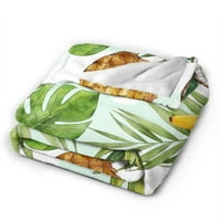 Карикатура банан кокосов шаблон за хвърляне на одеяло, леко уютно одеяло за меко хвърляне на дивана, 40 x30 хвърлете одеяла за легло