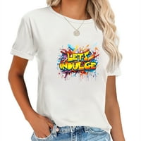 Нека да се отдадете на хип -хоп 80 -те 90 -те графити Модни графични тийнейджъри за жени - лятна тениска с къси ръкав обратно към училищни подаръци