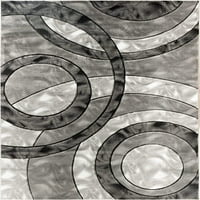 Зона килим Модерни кафяви кръгове Геометрия мека ръка издълбана съвременен под килим пухкава текстура за вътрешна дневна трапезария и зона за спалня