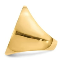 Солидна 14k жълто злато 27.0x отворен гръб Мъжки гравируеми монограми Сипере за пръстен с размер 8