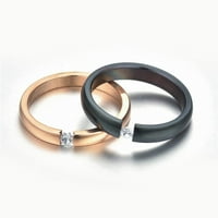 Жени модни пръстени бижута сватбени пръстени Модни кубични цирконии неръждаема стомана Двойка сватбен пръстен пръстен бижута-черни 7