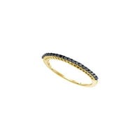 Jewels 10kt жълто злато дамски кръгъл черен цвят подобрен диамант с единичен ред лента пръстен cttw размер 5