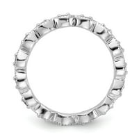 Сребърен сребърен изрази с диамантен пръстен Размер: 6; за възрастни и тийнейджъри; За жени и мъже