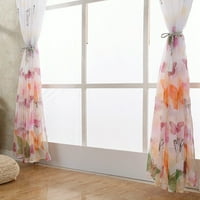 pgeraug завеса пеперуда чиста завеса лечение с прозорци voile drape valance панел тъкан завеса розово розово