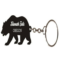 Klamath Falls Oregon Souvenir Metal Bear Keychain