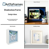 Arttoframes Shadow Bo Picture Frame, със сатенена бяла широка рамка Shadowbo и супер бяла подложка