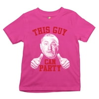 Tee Hunt Този човек може да купонясва младежки тениска къдрава Хауърд Тримата деца на Stooges, розово, средни