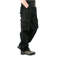 Мъжки панталони туристически панталони Панталони Панталони Модни ежедневни тънки мулти джобни директни панталони на открито панталони спортни панталони черно m
