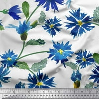 Soimoi Velvet Leves Leaves & Aster Flower Printed Craft Fabric край двора