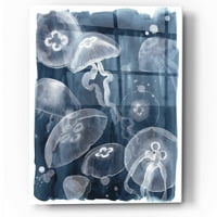 Епично изкуство „Лунни желета I“ от Грейс Поп, стъкло за акрил стена, 12 x16