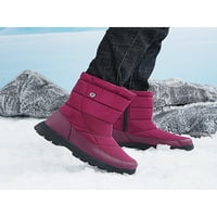 Zodanni дамски пешеходни ботуши Средни телешки ботуши приплъзване на зимен сняг багажник Униз Топли обувки Мъжки с облицована подметка на ухажване на червено 11