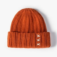 Mnjin бейзболни шапки Униз Модна ежедневна фланелна шапка зима сгъстяват топла плетена шапка шапка за зимен портокал