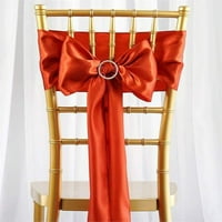 EfaVormart Изгорял оранжев сатенен стол Кърнеи вратовръзки за сватбени събития Декор стол за нокти за декорация на парти за декорация x106