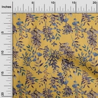 Oneoone Georgette Viscose бледо оранжеви плат листа и флорална текстура за шиене на занаяти проекти отпечатъци от плат от двор