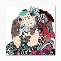 Art DesignArt Японски татуировка човек Бохемски и еклектично платно от печат на стена.