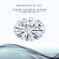 Gem Stone King 18K Rose Gold Сребърен пръстен Аметист Мосанит