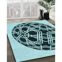 Ahgly Company Indoor Square Marketed Blue Jay Blue Area Rugs, 8 'квадрат