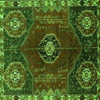Ahgly Company Indoor Round Персийски зелени традиционни килими, 4 'кръг