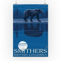 Smithers, BC - Мечка и лунна светлина - Оригинален плакат за фенер