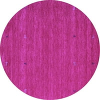 Ahgly Company Indoor Round Abstract Purple Contemporary Area Rugs, 4 'Round