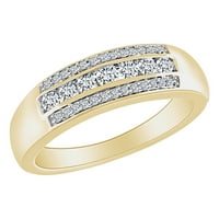 0. Карат кръгла форма Уайт естествен диамант Мъжки сватбена енагенерация пръстен 14k твърдо злато