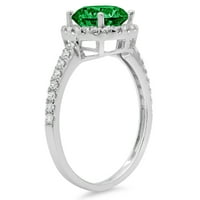 1. CT Brilliant Round Cut Clear Simulated Diamond 18K White Gold Halo Solitaire с акценти пръстен SZ 8.75