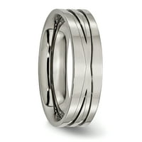 Дизайн на титан, подстригван плосък сватбен пръстен с размер 13. Човек модни бижута за татко мъжки подаръци за него