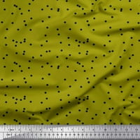 Soimoi Green Poly Georgette Fabric Polka Dots Decor Fabric Printed Yard Wide