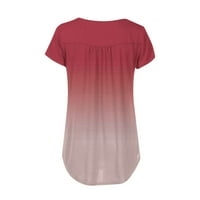Женски върхове плюс размер скриване на корема туника летни тениски с къс ръкав henley сладки тениски облечени ежедневни блузи